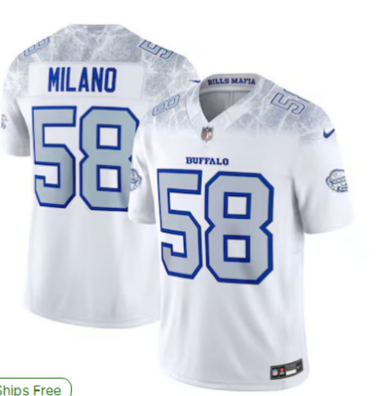 Men Buffalo Bills #58 Milano Nike White 2025 Rivalries Collection Limited NFL Jersey 01->buffalo bills->NFL Jersey
